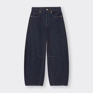 Gu Wide Leg Barrel Jeans Dark Wash Size 24